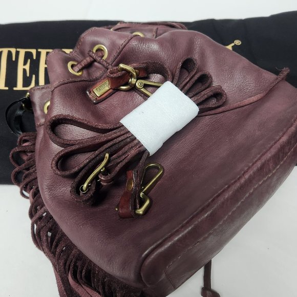 NWT Caterina Lucchi Campomaggi Artisans 60's Vibe Fringe Bag Deep Purple - Picture 3 of 8